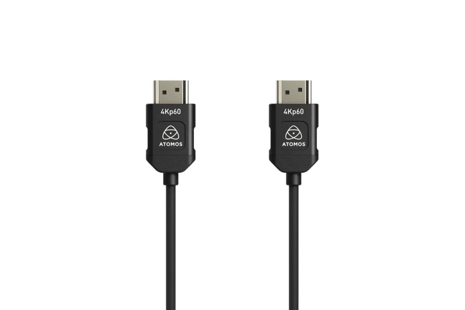 Official Atomos image showing the full-size HDMI connectors of the ATOM4K60C9 cable