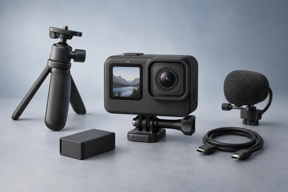 AI-generated conceptual illustration for GoPro MISSION 1 PRO Creator Edition; appearance may differ from the actual product