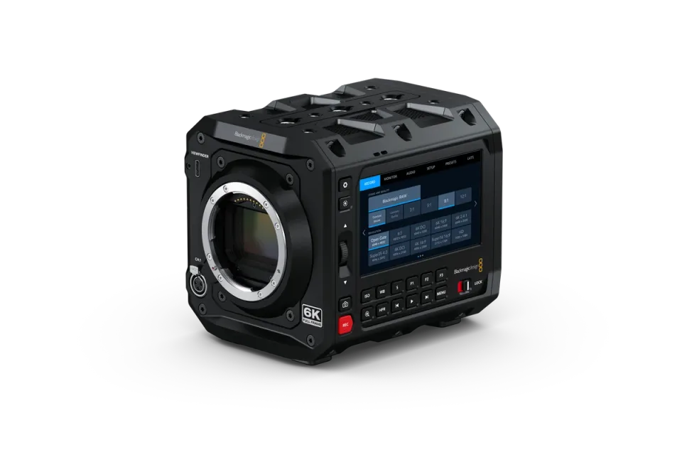 Blackmagic PYXIS 6K L-mount body, side-angle press photograph