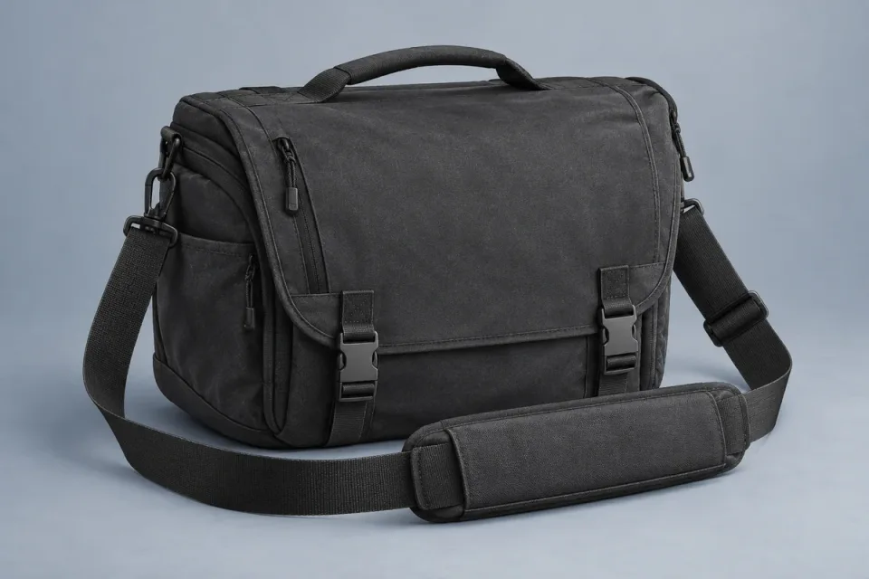 AI-generated conceptual illustration for Tenba DNA v2 Shoulder Bag 14; appearance may differ from the actual product