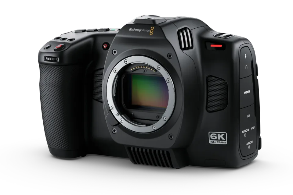 Blackmagic Cinema Camera 6K with its L lens mount exposed
