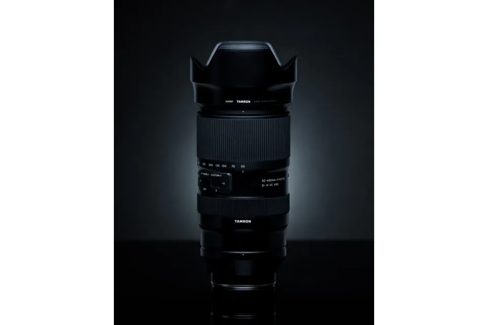 Tamron 50-400mm F4.5-6.3 Di III VC VXD A067 Sony E lens photographed with its hood