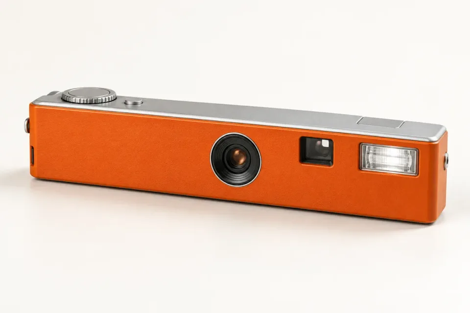 AI-generated conceptual illustration inspired by Yashica Y16; approximate appearance, not a product photograph.