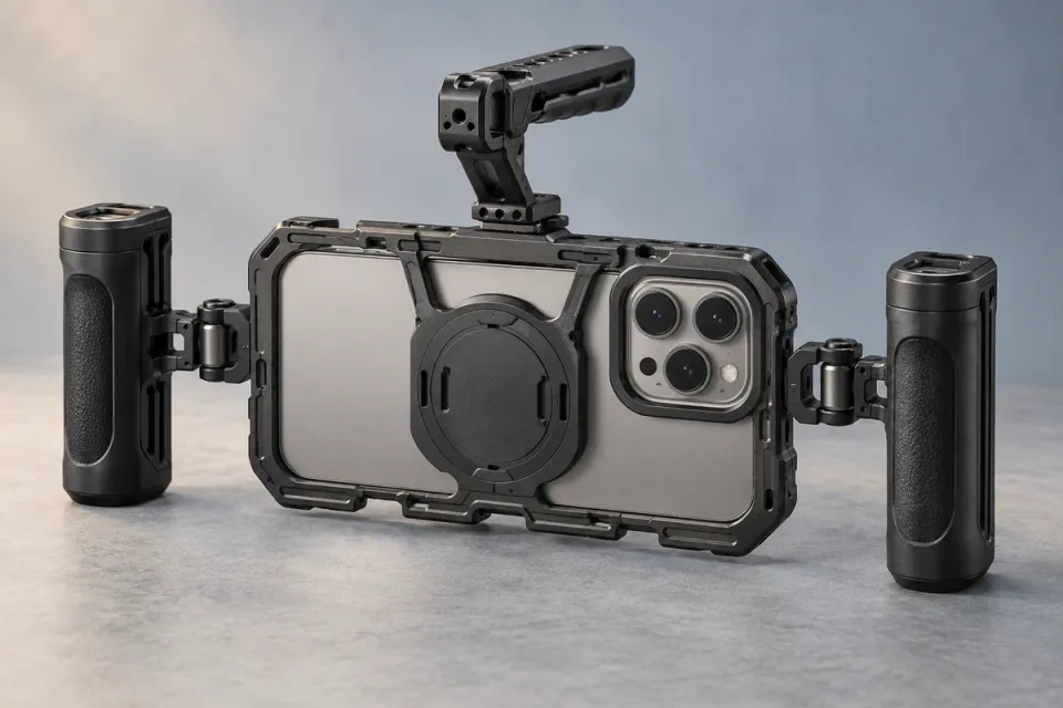 AI-generated conceptual illustration for SmallRig Cinema Kit for iPhone 18 Pro Max 6905; appearance may differ from the actual product
