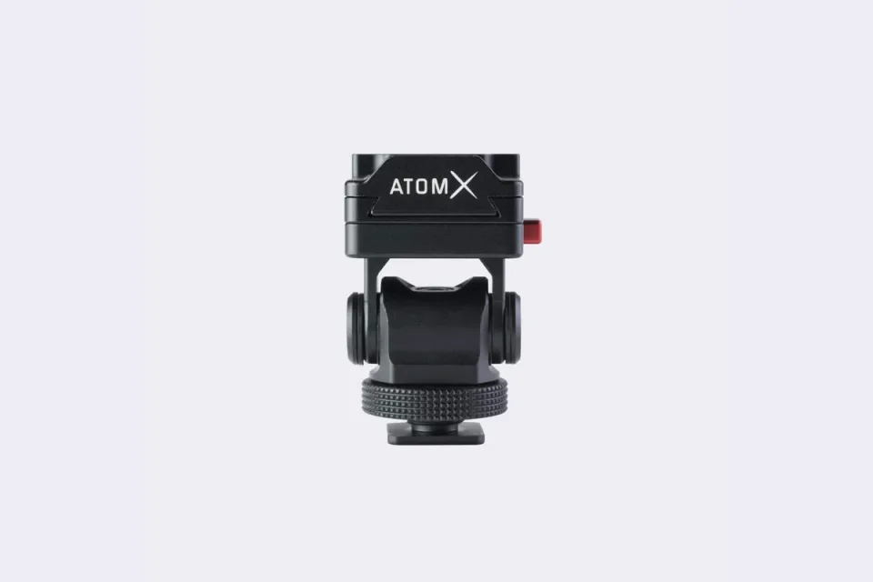 Official Atomos photograph of the AtomX quick-release monitor mount