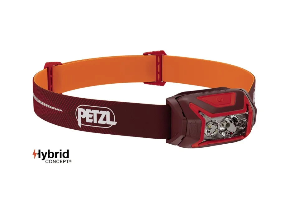 Official Petzl photograph of the ACTIK CORE headlamp with its headband