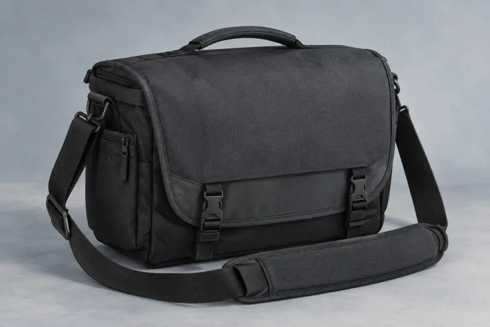 AI-generated conceptual illustration for Tenba DNA v2 Shoulder Bag 16; appearance may differ from the actual product