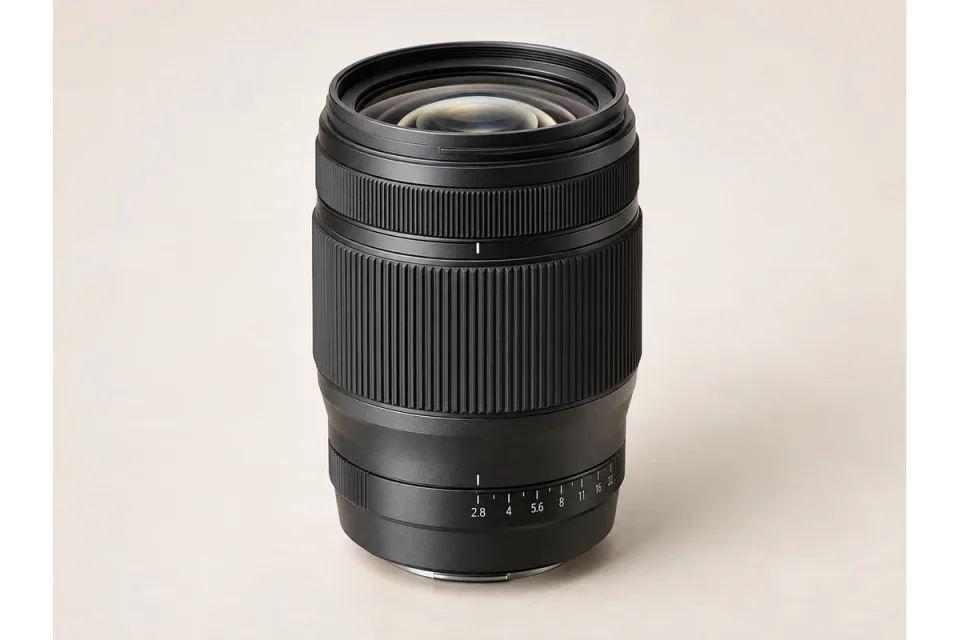 AI-generated hyperrealistic conceptual illustration for Sigma 50-120mm Canon RF; approximate appearance, not an exact product photograph