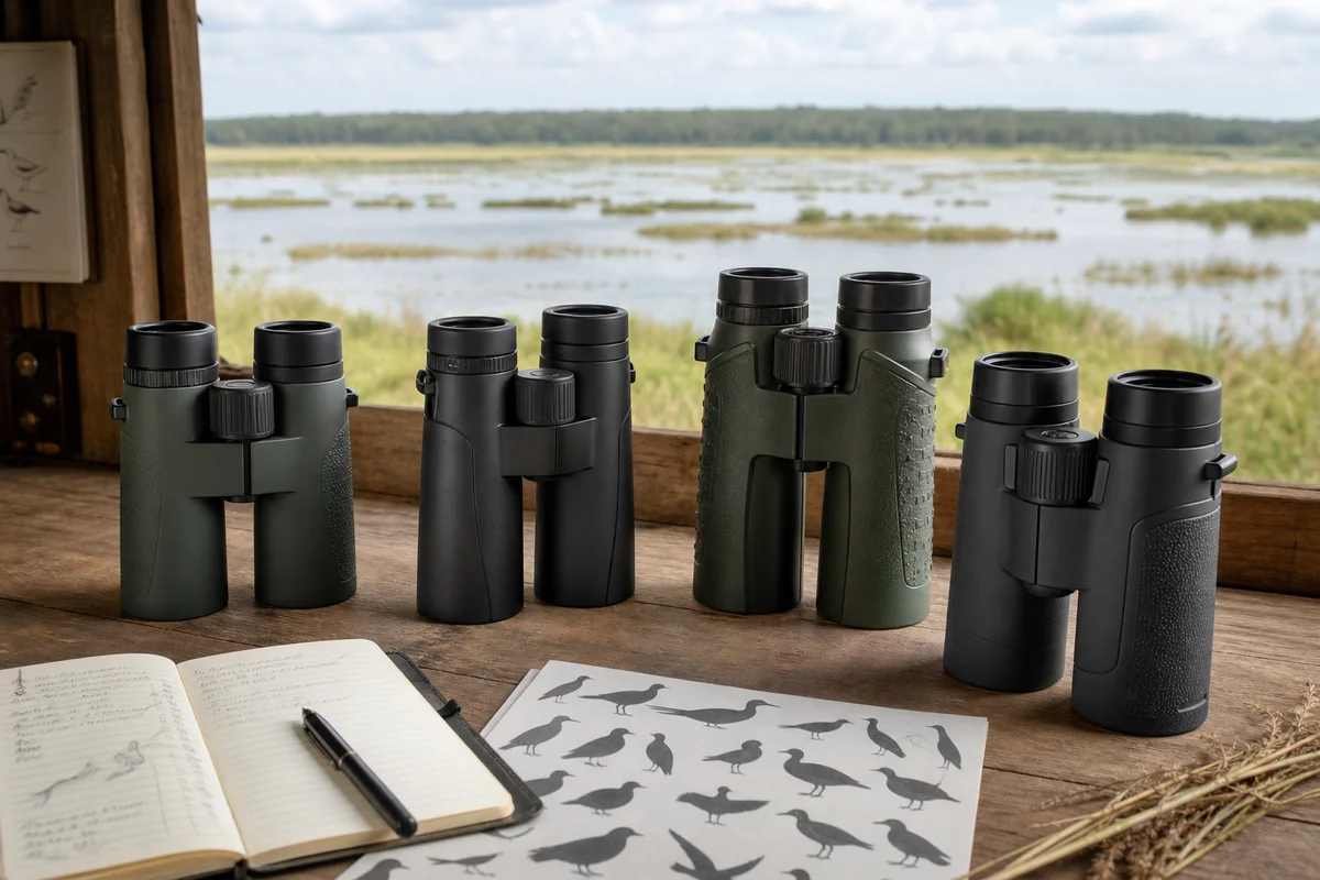 Editorial illustration for Best 8x42 Binoculars for Nature Observation