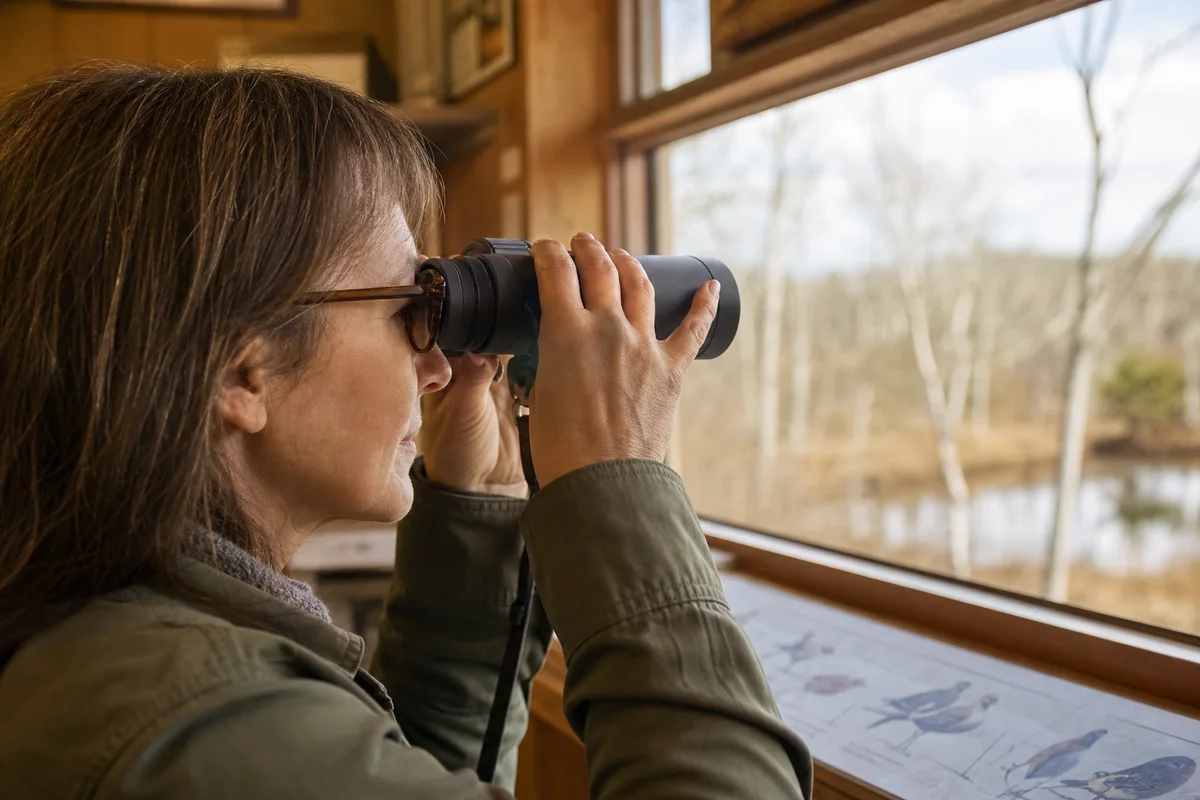 Editorial illustration for Best Binoculars for Eyeglass Wearers