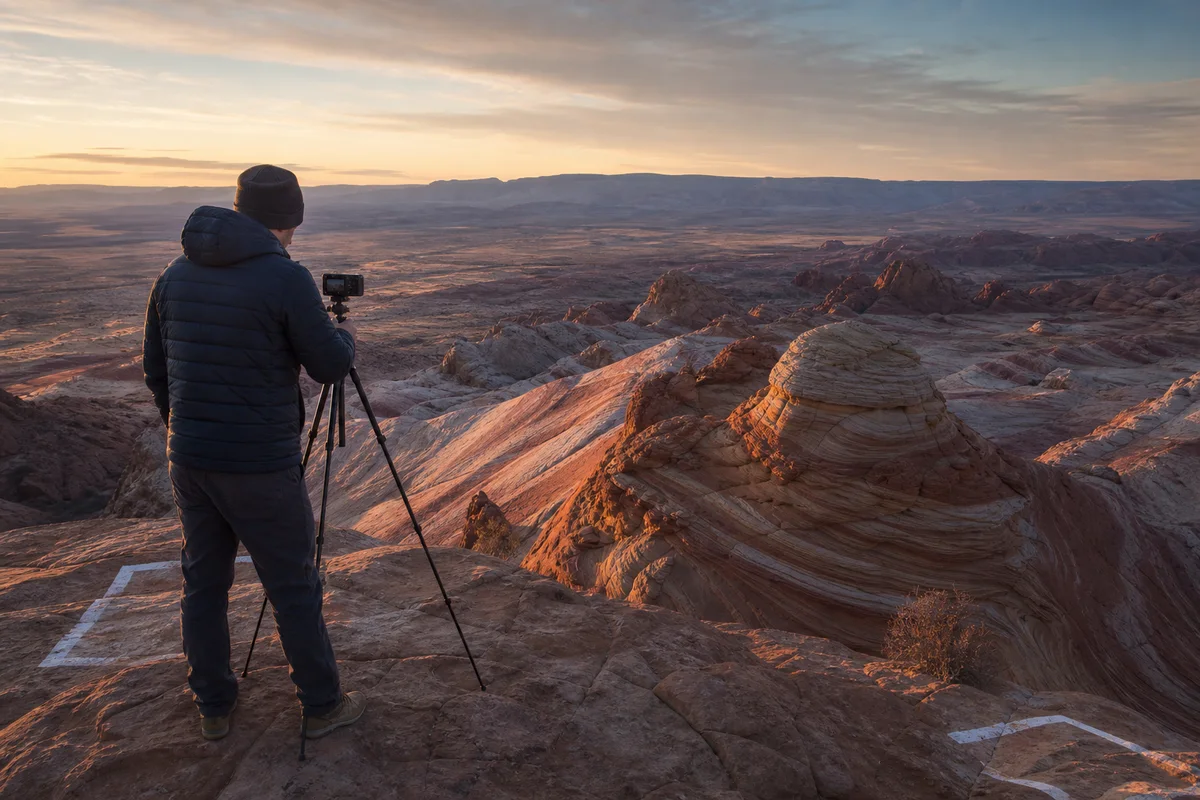 Editorial illustration for Best Cameras for Landscape Photography and Travel