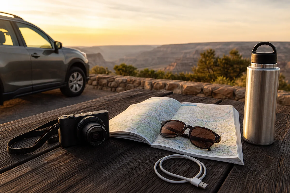 Editorial illustration for Best Cameras for US Road Trips