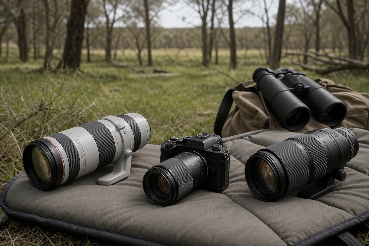 Editorial illustration for Best Canon RF Lenses for Lightweight Wildlife Kits