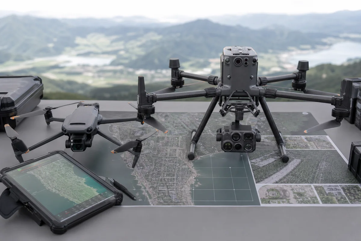 Editorial illustration for DJI Air 3S vs Mavic 3 Pro for Aerial Imaging