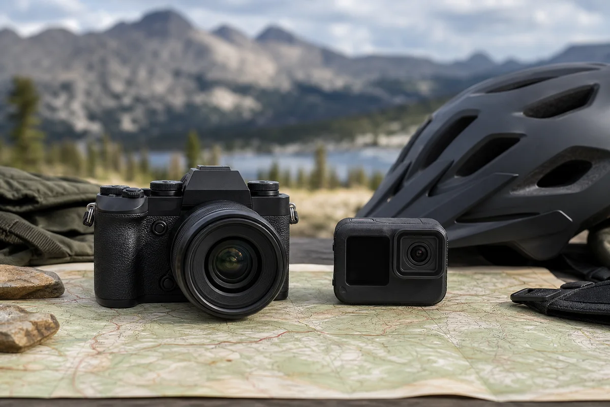 Generic mirrorless and rugged action-style cameras compared outdoors