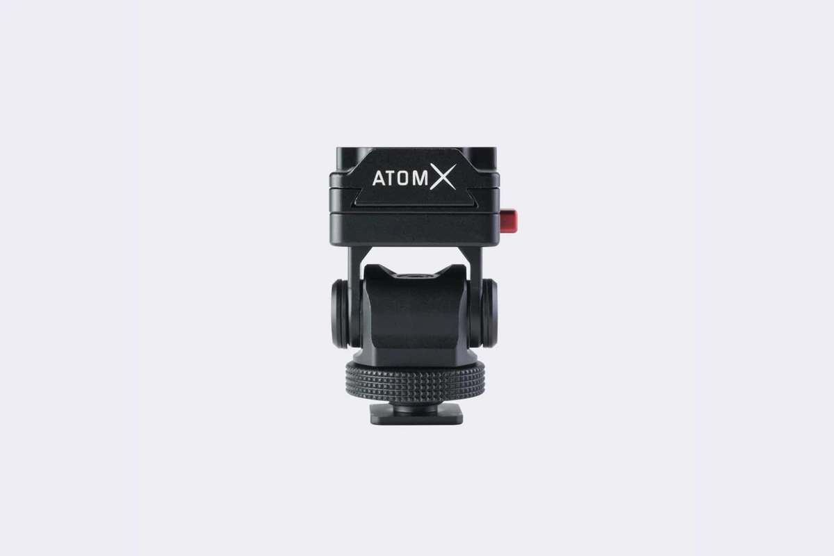 Official Atomos photograph of the AtomX quick-release monitor mount