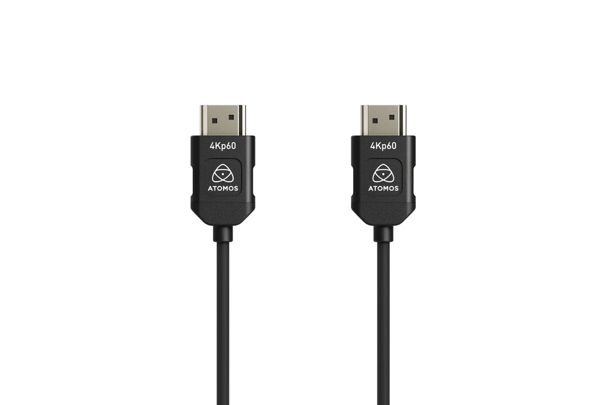Official Atomos image showing the full-size HDMI connectors of the ATOM4K60C9 cable