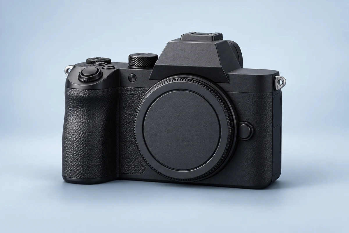 AI-generated conceptual illustration for Canon EOS R8 Mark II (Body); approximate appearance, not a product photograph