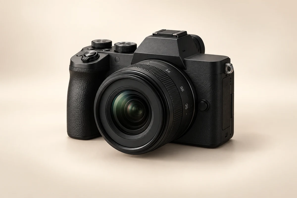 AI-generated conceptual illustration for Canon EOS R8 Mark II RF24-50mm Kit; approximate appearance, not a product photograph