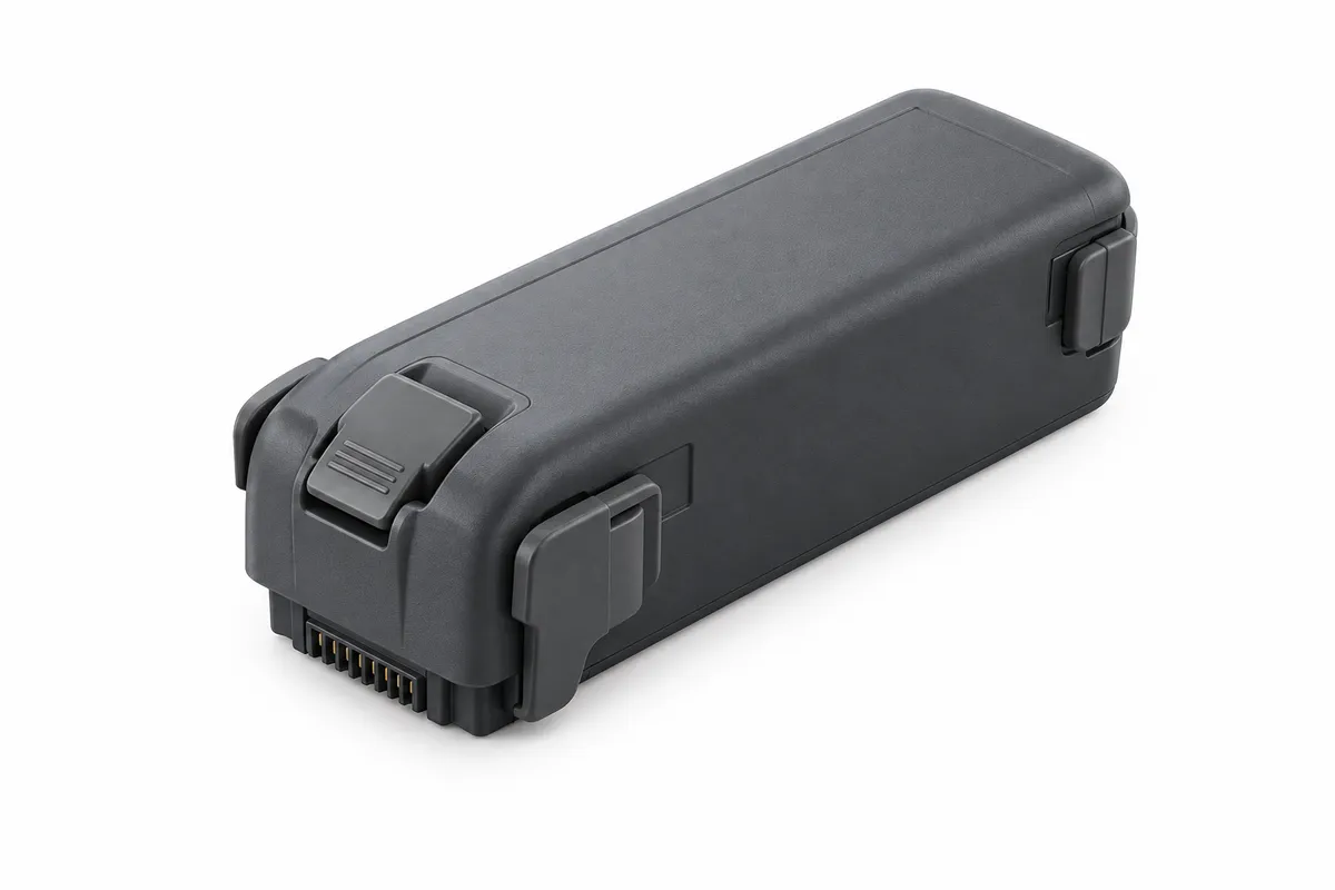 Conceptual editorial illustration of an FPV drone battery; not an exact product photograph