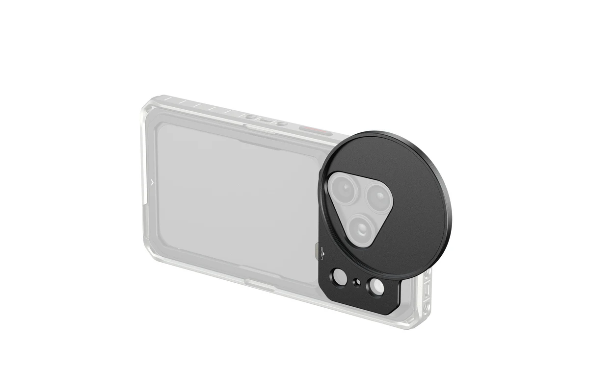 SmallRig manufacturer illustration of 67mm Threaded Filter Adapter for iPhone 18 Pro 6906; any phone or filter shown is for demonstration