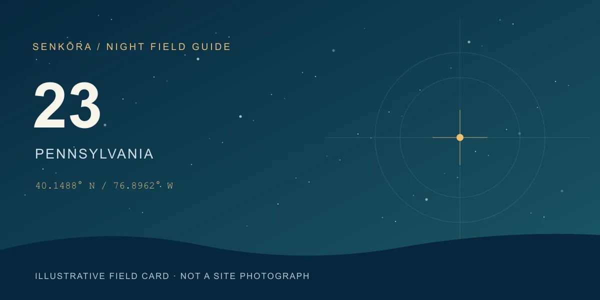 Illustrative night-sky field card for Edward L. Naylor Observatory; not a photograph of the site.