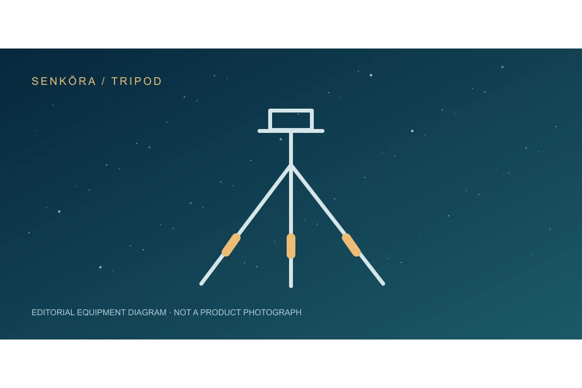 Schematic travel tripod illustration, not a photograph of the Peak Design model.